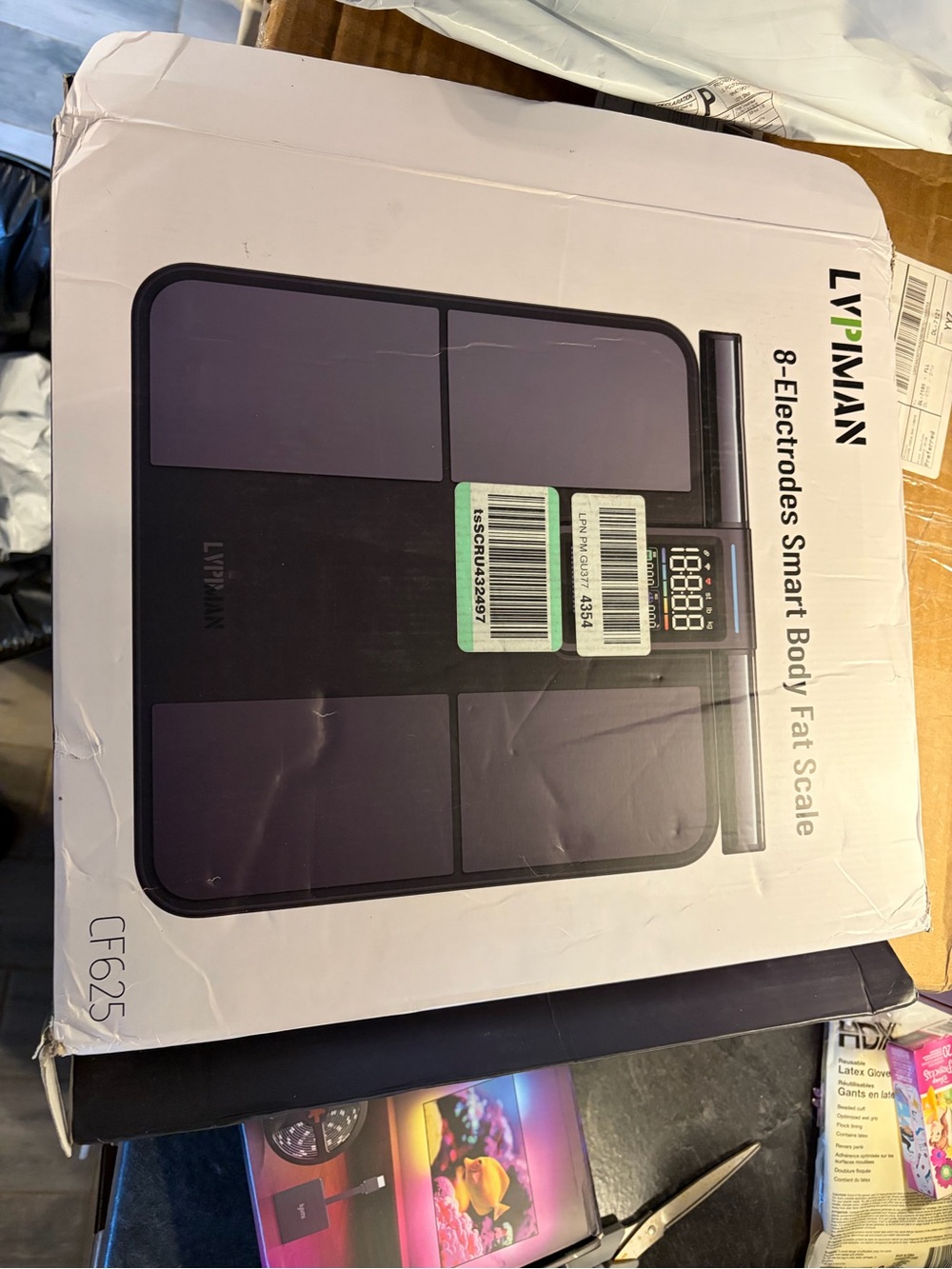 Black Smart Body Fat Scale - 8-Electrode Digital Bathroom Scale